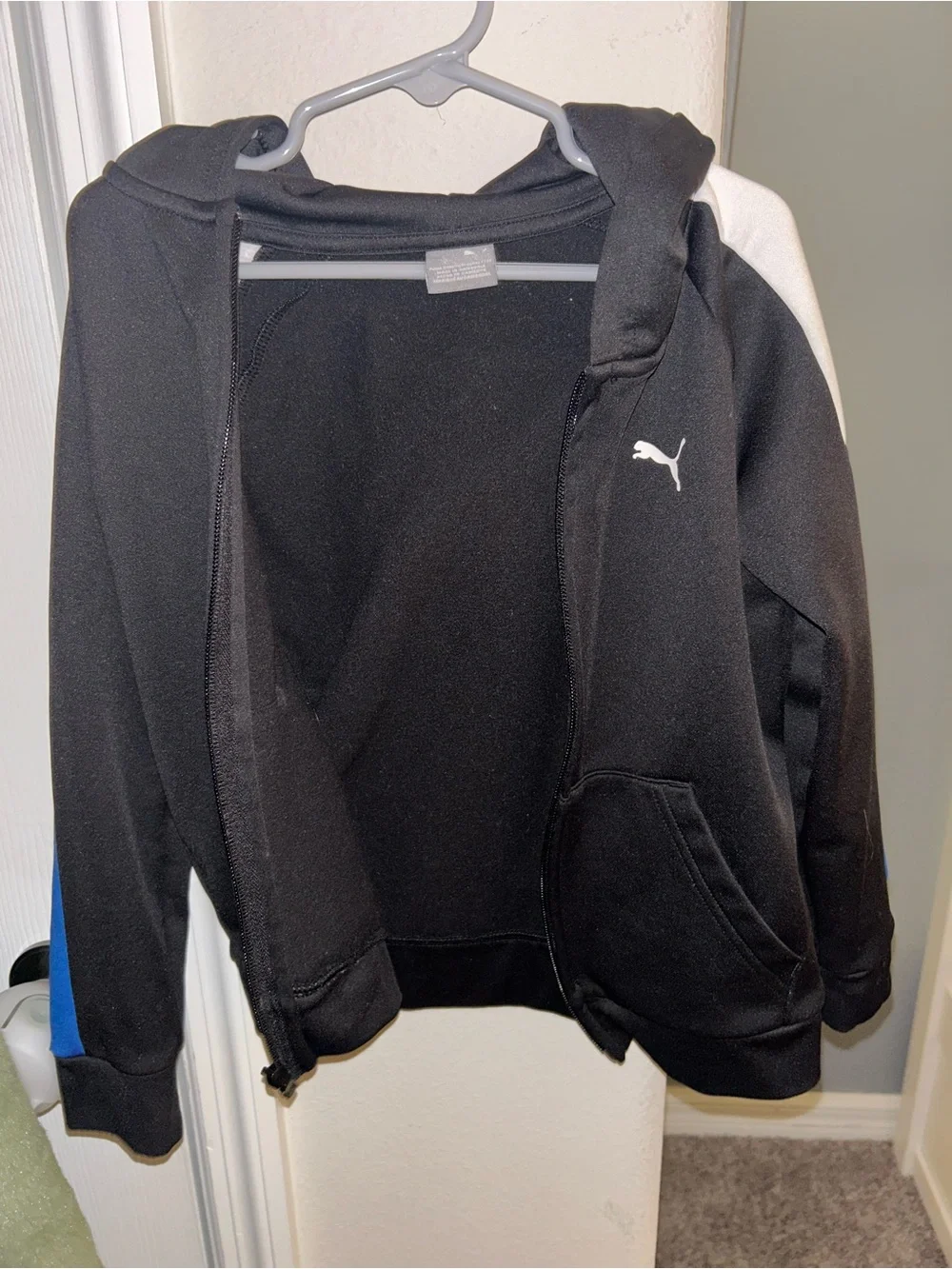 Puma Black Hoodie with White Tag Logo